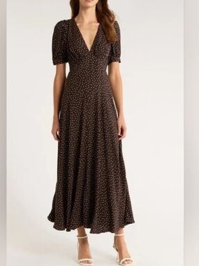 Reformation Naira Puff Sleeve Maxi Dress Size 10